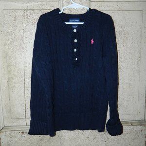 Ralph Lauren Polo Cable Knit Sweater Girls Size Large 12/14
